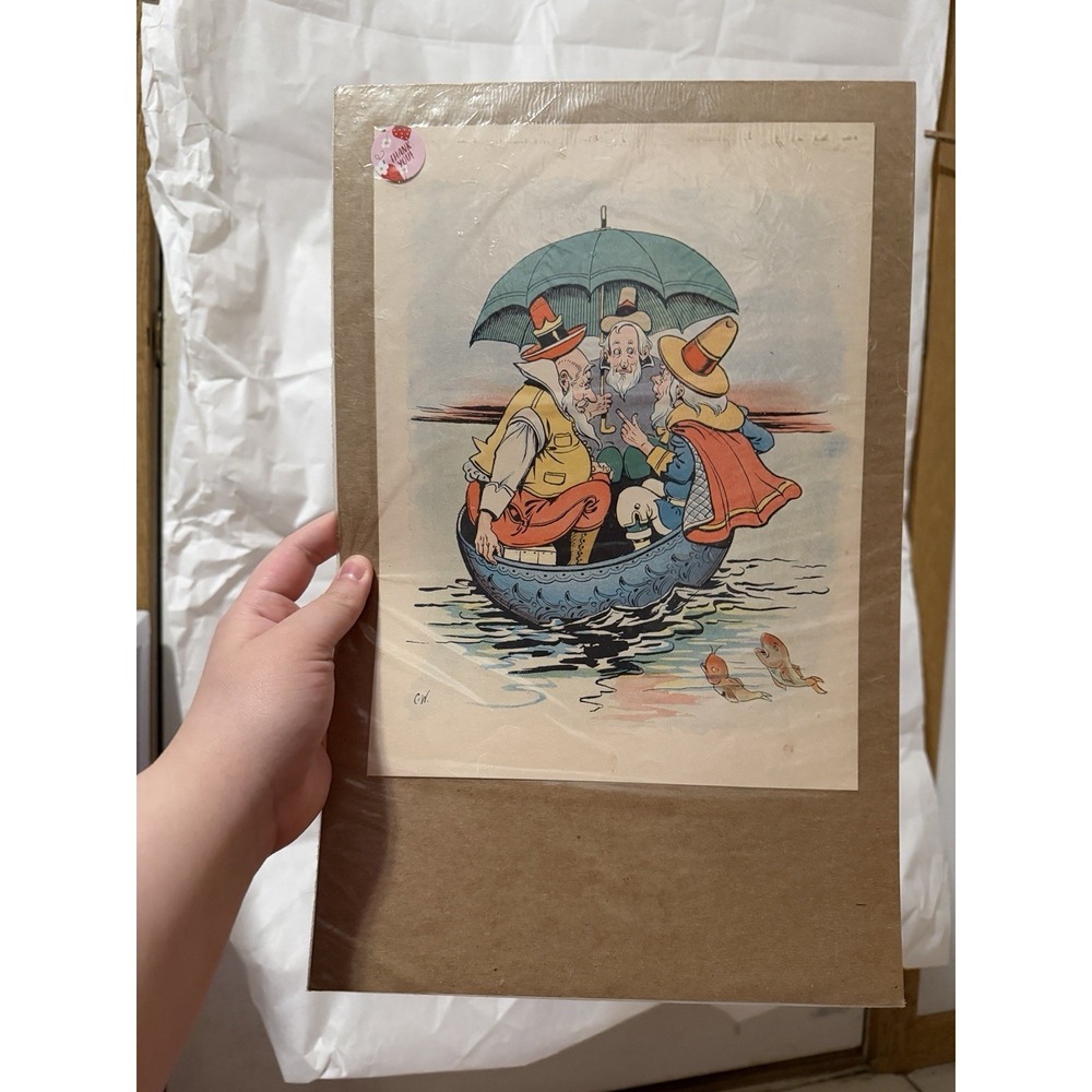 Mother Goose 3 Wise Men Vintage Print